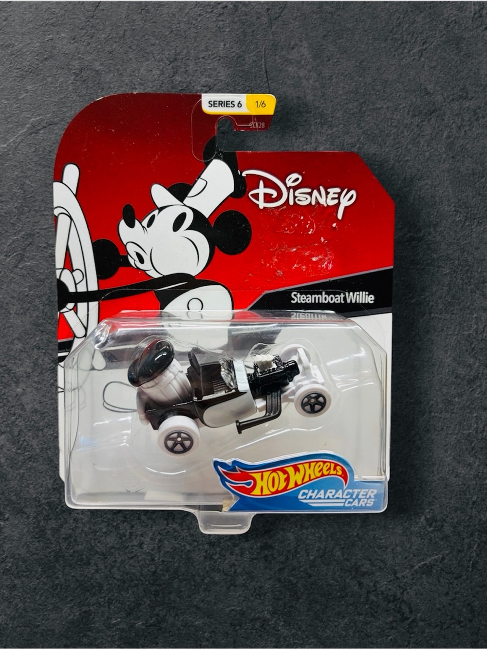 Disney Hot Wheels Steamboat Willie Character Car - Black & White